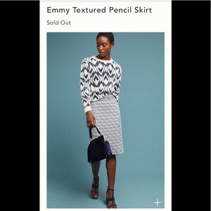 Anthropologie Maeve Emmy Textured Pencil skirt Med